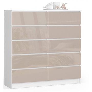 NOWOCZESNA DUŻA KOMODA 10 SZUFLAD 120cm w POŁYSKU komoda szafka szuflady