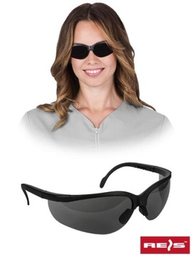 PRZECIWODPRYSKOWE OKULARY OCHRONNE CIEMNE REIS