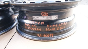 4× DISK OCELOVÝ VOLKSWAGEN OE 6.0" X 16" 5X112