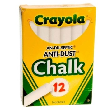 KREDA BIAŁA ANTI-DUST CRAYOLA 12SZT, CRAYOLA