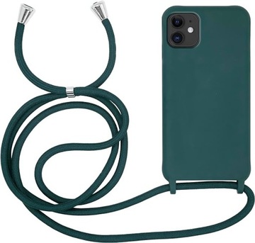 CASE OCHRONNY SILIKONOWY ZE SZNURKIEM DO IPHONE 11 ZIELONY