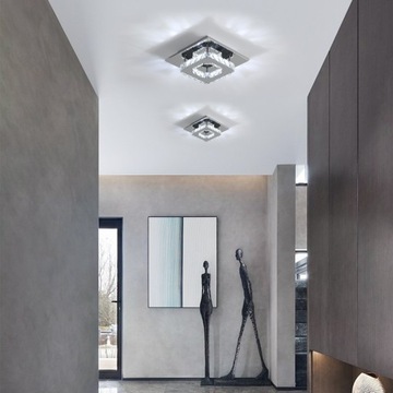 ŻYRANDOL KRYSZTAŁOWY LAMPA SUFITOWA LED 12W 6000K