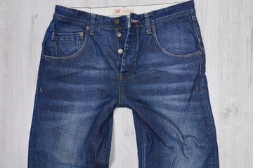 RIVER ISLAND STREIGHT JEANSY spodnie męskie granatowe PREMIUM 32/30 pas 84