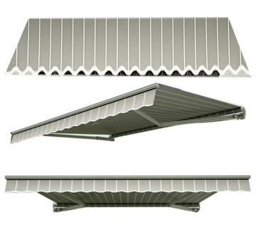 MARKIZA zadaszenie balkonowa przyścienna TARASOWA duża 500x300 Grey/White