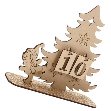 1 ZESTAW KALENDARZ ADWENTOWY KALENDARZ BOŻE NARODZENIE DREWNO Zrób to sam