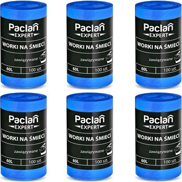 PACLAN EXPERT Worki na Śmieci Wiązane 60L 6 ROLEK