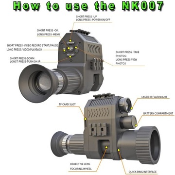 NK007 Plus 1080P Инфракрасный лазерный телескоп ночного видения