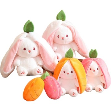 ПЛЮШЕВАЯ ИГРУШКА-МАСКОТ УШКИ КРОЛИКА-МОРКОВКИ 2в1 35 см БОЛЬШАЯ ПЛЮШ-МОРКОВЬ