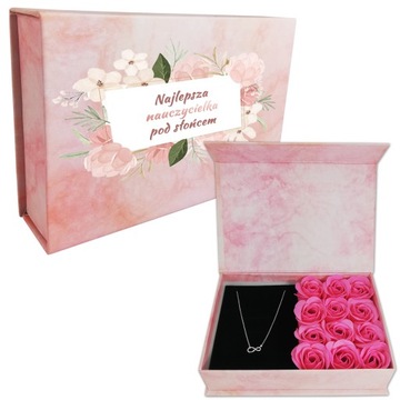 FLOWER BOX PUDEŁKO NASZYJNIK PREZENT NAUCZYCIELA