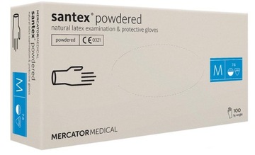 Rękawice lateksowe pudr. Mercator Santex M 100 szt