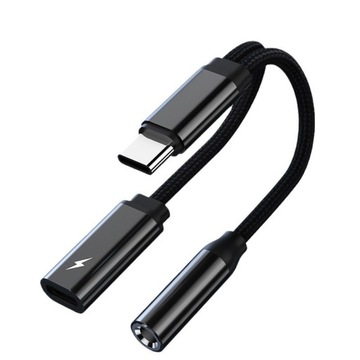 Adapter audio do słuchawek typu C na 3,5 mm 2 w 1