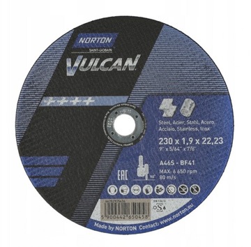 TARCZA DO METALU 230X1,9 NORTON VULCAN 1 SZTUKA