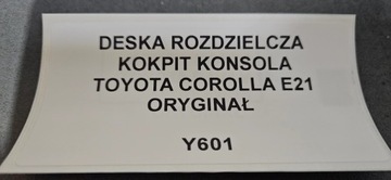 DESKA ROZDĚLOVAČE KOKPIT TOYOTA COROLLA E21