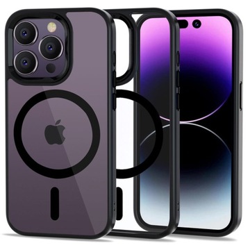 ETUI CASE OBUDOWA COVER PLECKI DO MAGSAFE NA IPHONE 14 PRO - BLACK CLEAR