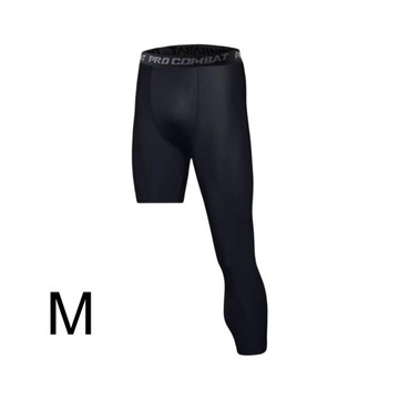 Męskie spodnie kompresyjne Warstwa podstawowa do biegania M, czarne, lewe, długie