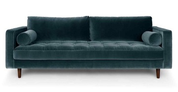 SOFA NOWOCZESNA NIEBIESKA DO SALONU GLAMOUR 2 OSOBOWA 185 x 96 x 86 cm