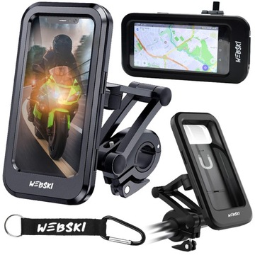 MOTOCYKLOWY UCHWYT WODOODPORNY REGULOWANY NA TELEFON z tłumieniem Drgań