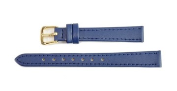 PASEK DO ZEGARKA SKÓRZANY GŁADKI 14mm NIEBIESKI