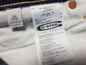 G-STAR RAW - 3301 STRAIGHT W38L32 pas 99 cm SUPER ,