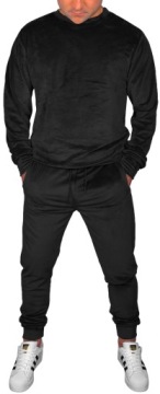 WELUROWY KOMPLET MĘSKI DRESOWY DRES SPODNIE+BLUZA