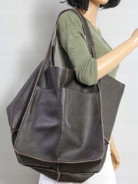 БОЛЬШАЯ КОЖАНАЯ СУМКА XXL - ПЛЕЧО - ЖЕНСКАЯ СУМКА ИЗ НАТУРАЛЬНОЙ КОЖИ