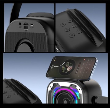 Караоке-микрофон Беспроводной Bluetooth-динамик для детей 2 светодиодных микрофона