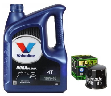 OLEJ VALVOLINE 10W40 DURABLEND 4L 4T + FILTR HF138