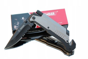 Nóż ratowniczy scyzoryk LATARKA KRZESIWO Magnezowe survival KN19