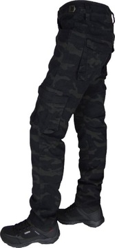 Черные брюки-карго с камуфляжным принтом W39 L32 Leon, растягивающиеся, регулируемые, таблица размеров