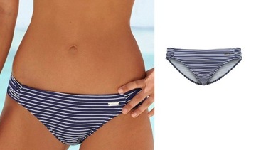 LASCANA BIKINI strój kąpielowy paski navy DÓŁ 34