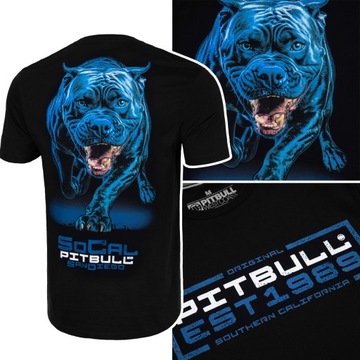 Koszulka T-Shirt bawełniany męski Pit Bull In Blue Czarny r. s