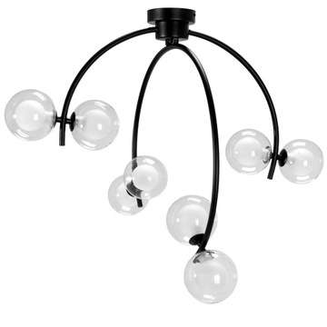 Lampa APP979 sufitowa czarna żyrandol szklane kule