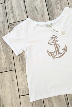 T-shirt Anchor - By o la la...! M Beżowy