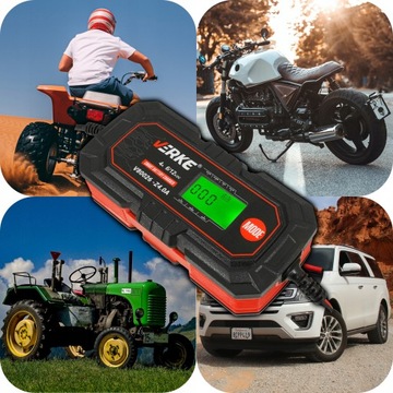 PROSTOWNIK ŁADOWARKA AKUMULATORA SAMOCHODOWY MOTORU MOTOCYKLA LCD 6V 12V 4A