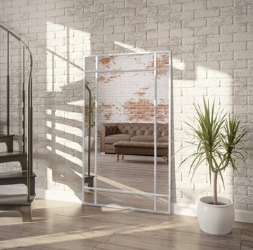 Lustro loft ze szprosami białe DEMETER 100x200