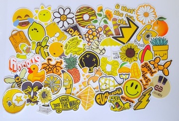 WLEPY ŻÓŁTE Zestaw naklejek STICKER bomb MIX 50szt