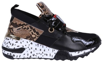 Czarno-wężowe sneakersy/adidasy damskie VICES 38EU