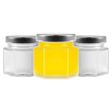 12x Słoik 50ml SZEŚCIOKĄTNY na przyprawy miód