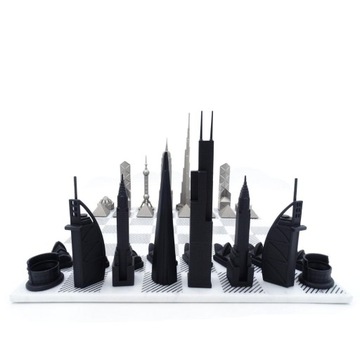 Набор шахмат из нержавеющей стали Skyline World Icons