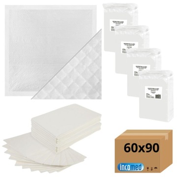 Podkłady chłonne JEDNORAZOWE białe maty 60x90cm HIGIENICZNE incomed 120 szt