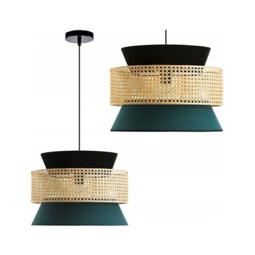 LAMPA WISZĄCA BOHO BAMBUS NATURAL BUTELKOWA ZIELEŃ APP987