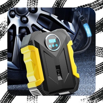 KOMPRESOR SAMOCHODOWY Pompka Elektryczna Sprężarka do Kół 12V LED LCD