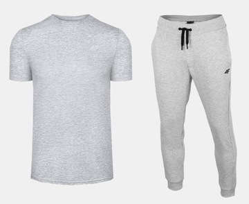 4F ZESTAW MĘSKI T-SHIRT SPODNIE DRESOWE KOMPLET