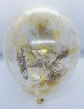 Balony z brokatem złote XL 30 cm HIT 5 szt