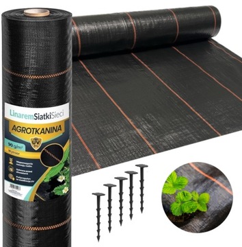 AGROTKANINA 90G 1,1x100m CZARNA AGROWŁÓKNINA UV 3% ANTYCHWASTOWA KOŁKI