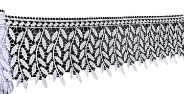 Taśma gipiura koronka ozdobna biała wys. 20 cm
