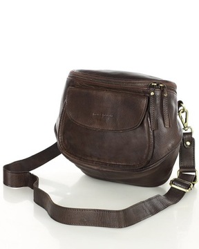 Torebka NA SZEROKIM PASKU skórzana listonoszka