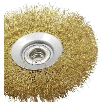 SZCZOTKA DRUCIANA 125mm M14 BOCZNA MOSIĄDZOWANA DO STALI METALU DREWNA RDZY