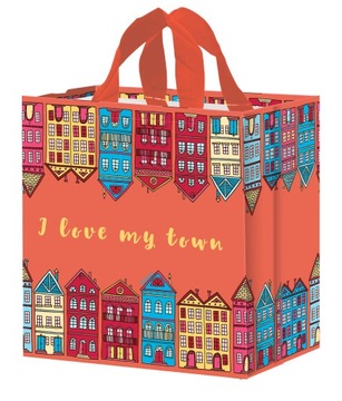 torba zakupowa siatka 35x20x35cm pomarańczowa torebka na zakupy MIASTO 24L
