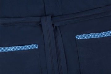 МУЖСКОЙ ХЛОПКОВЫЙ ХАЛАТ, ТЕМНО-СИНИЙ, РАЗМЕР L A143